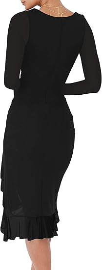 Virella™ Ruched Mesh Midi Dress