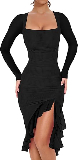 Virella™ Ruched Mesh Midi Dress