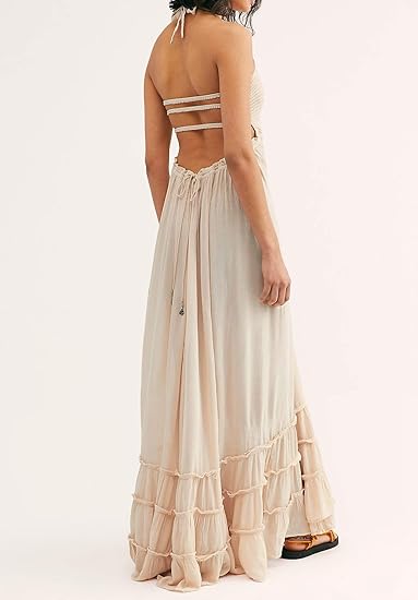 Aveline™ Backless Boho Maxi Dress