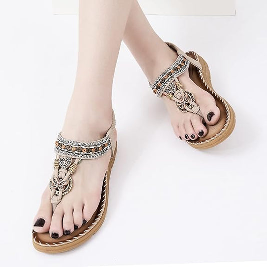 Nerella™ Boho Flat Ankle Sandals