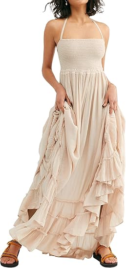 Aveline™ Backless Boho Maxi Dress