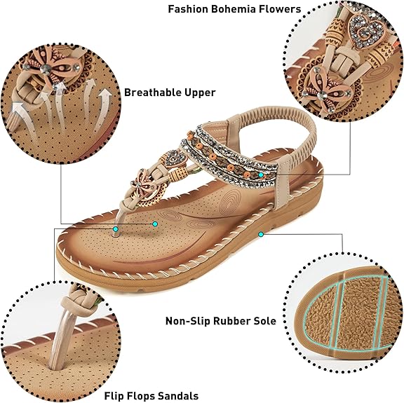 Nerella™ Boho Flat Ankle Sandals